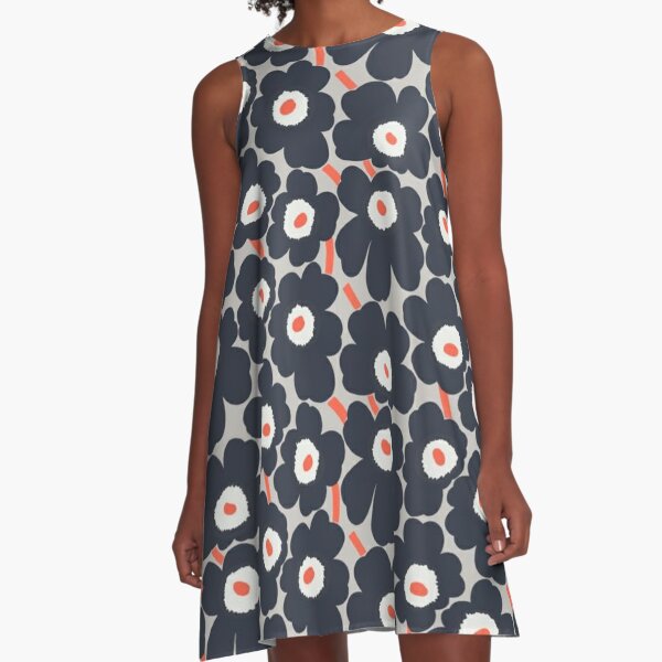 Marimekko Floral Design A Line Dress By Analic Redbubble