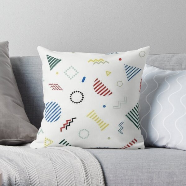 80s retro pattern Throw Pillow