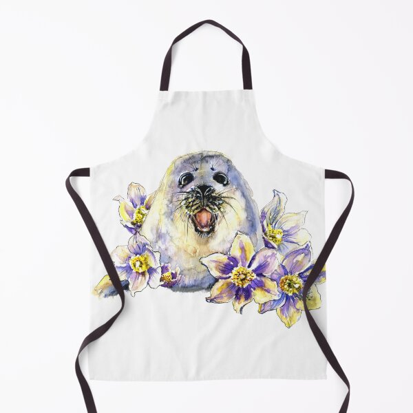 Item preview, Bakal lake little white seal in flowers designed and sold by Zavyalova-art.