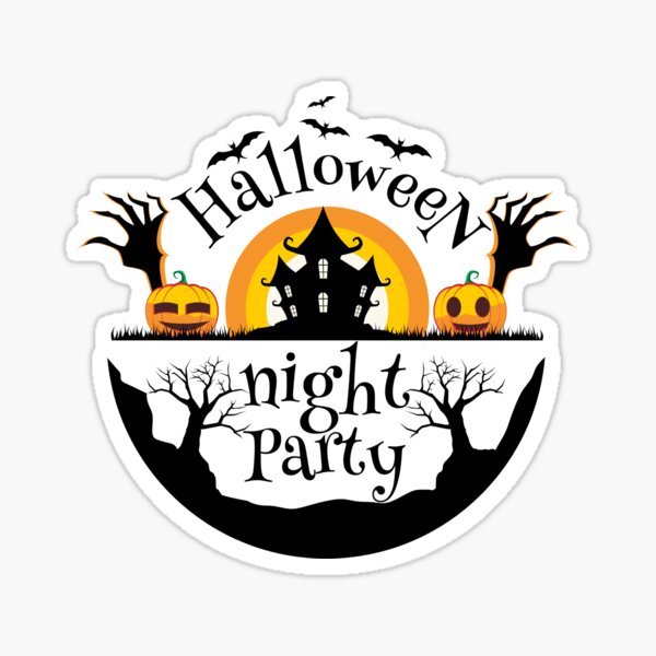 Halloween night Party Sticker
