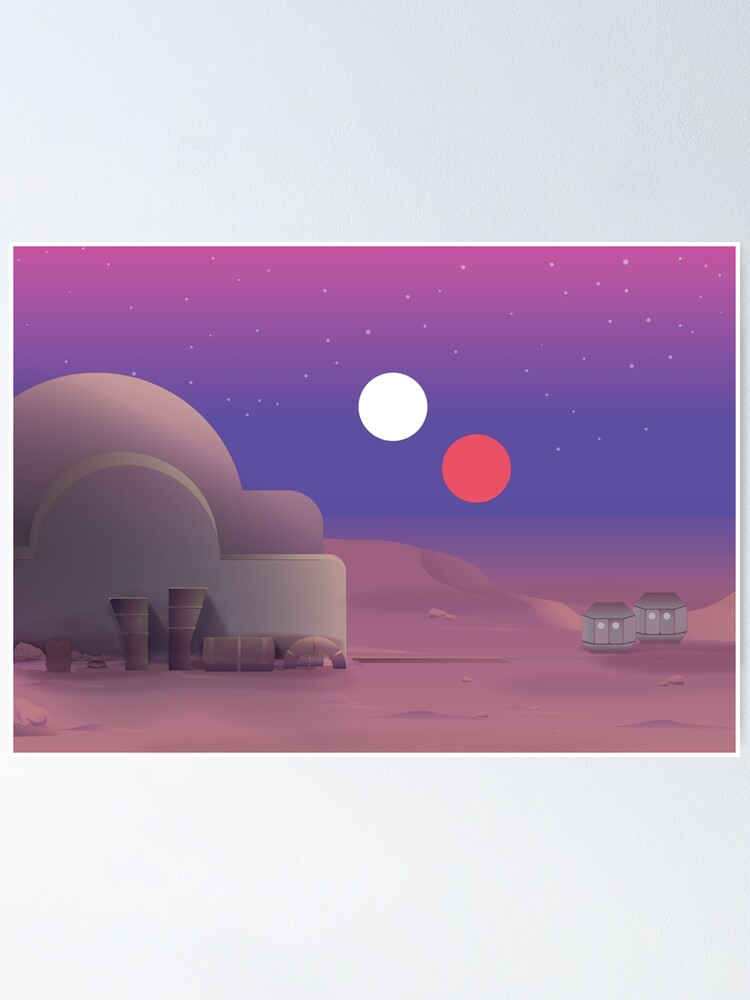 Binary Sunset In Tatooine Star Wars A New Hope Poster For Sale By Xelaoilver Redbubble 4657