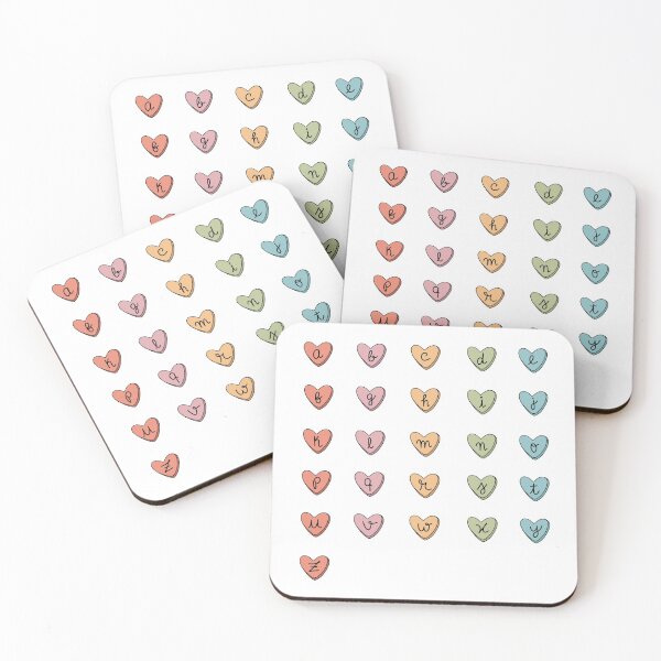 Item preview, Alphabet Letters in Hearts Sticker Pack designed and sold by ravenmandyshop.