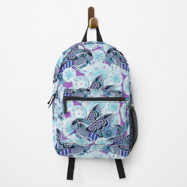 Item preview, Pollen and Sphingidae, Grey-turquoise on a purple background designed and sold by Alex  Blud.