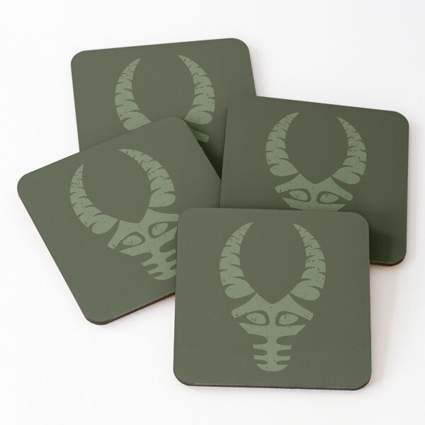 Item preview, Deer scull with horns, green, dark green  designed and sold by oatdreams.