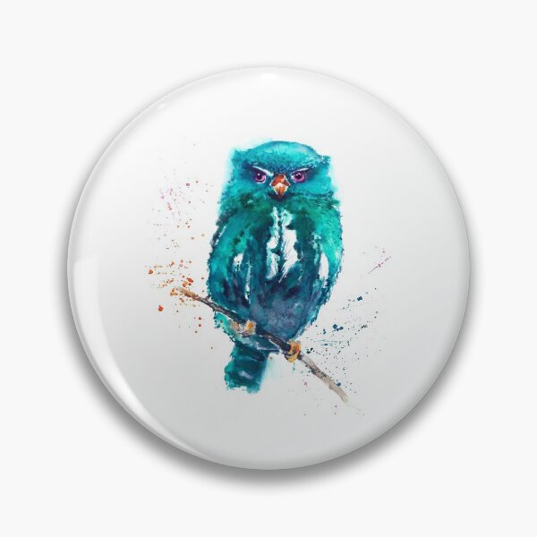 Aperçu de l'œuvre Le hibou bleu - Art de l'aquarelle créée et vendue par NewADesigns.