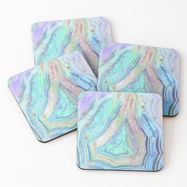 Item preview, Blue Laguna Agate Natural Gem Stone Watercolor Illustration designed and sold by AndreaHelmArt.