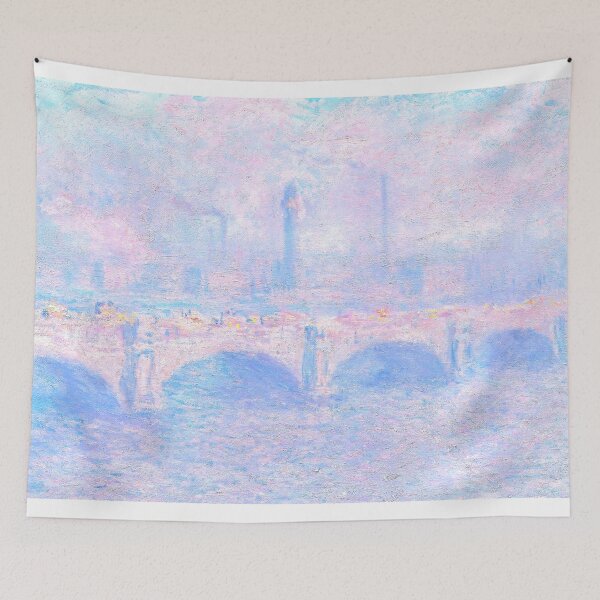 Item preview, monet bridge painting pink designed and sold by SFTStudio.