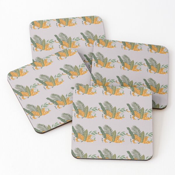 Item preview, Lilac purple leaves and tiger pattern gift design designed and sold by Michael Schmidt.