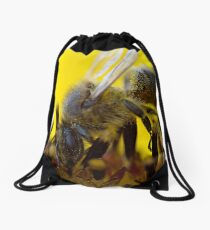 Bee on Sunflower Drawstring Bag