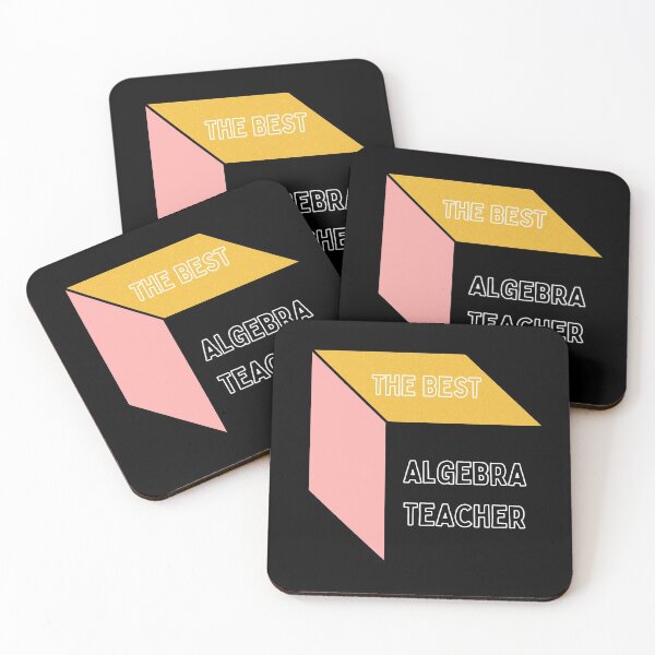 Item preview, The best Algebra teacher Personalized gift for math teacher 3D Cube Pink Yellow and Black designed and sold by conceptDVS.
