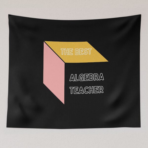 Item preview, The best Algebra teacher Personalized gift for math teacher 3D Cube Pink Yellow and Black designed and sold by conceptDVS.