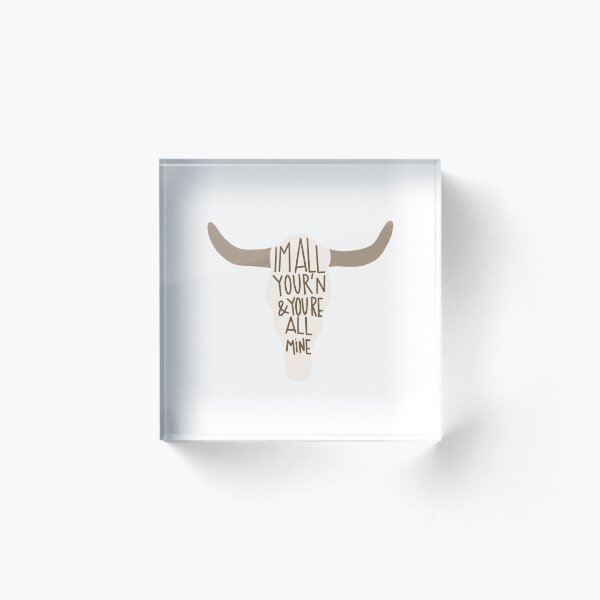 All Your’n Cow Skull Acrylic Block
