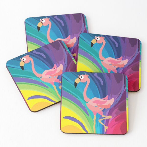Item preview, Cool Pink Flamingo and Rainbow Art designed and sold by Nature's Fancy.