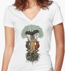 Yggdrasil Women's Fitted V-Neck T-Shirt