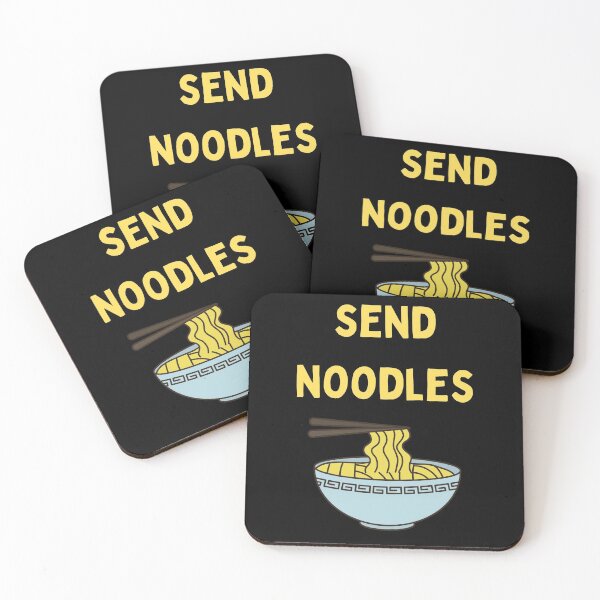Item preview, Send Noodles Funny Quote Saying Yellow Box Ramen Digital Illustration designed and sold by conceptDVS.
