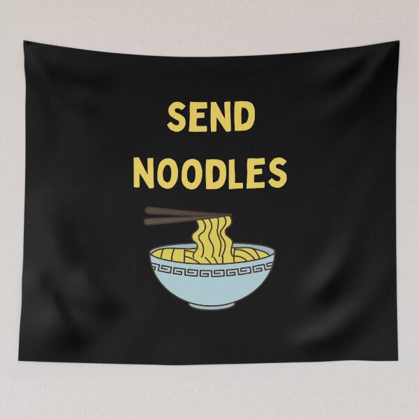 Item preview, Send Noodles Funny Quote Saying Yellow Box Ramen Digital Illustration designed and sold by conceptDVS.