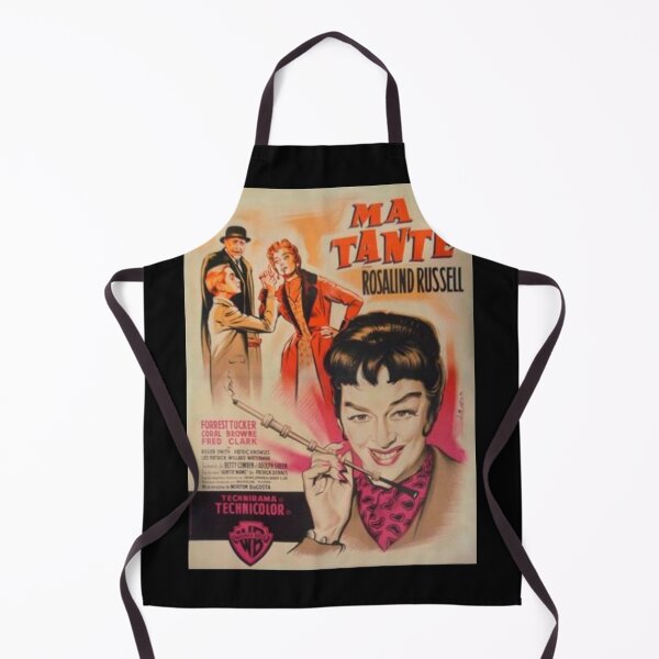 Auntie Mame, Rosalind Russell, vintage French film poster, Ma Tante Apron