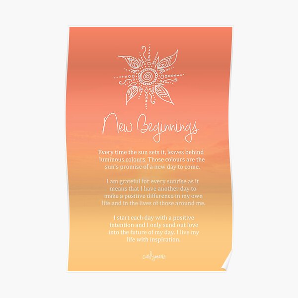 Affirmation - New Beginnings Poster