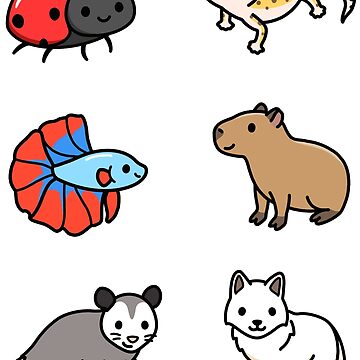 Cute Animal Sticker Pack 10 Sticker for Sale by littlemandyart