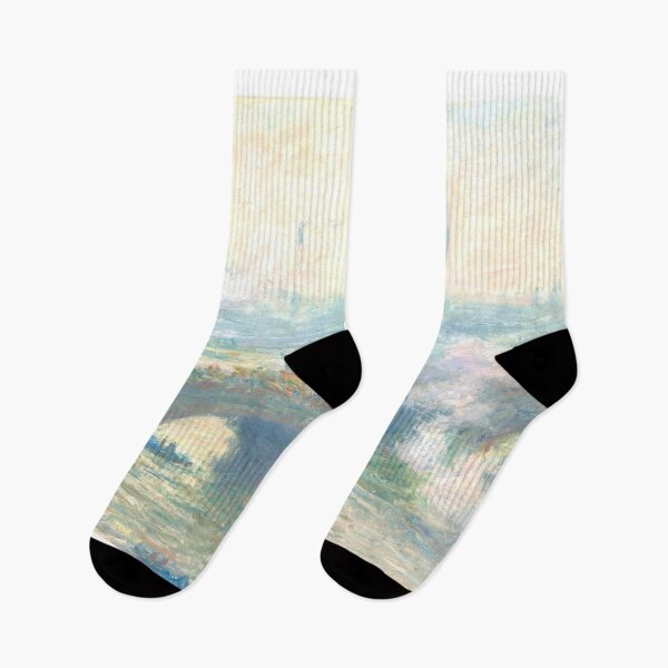 Item preview, monet bridge painting gold yellow designed and sold by SFTStudio.