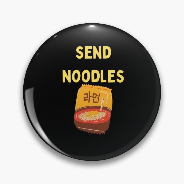 Item preview, Send Noodles Funny Quote Saying Yellow Box Korean Ramen food Digital Illustration designed and sold by conceptDVS.