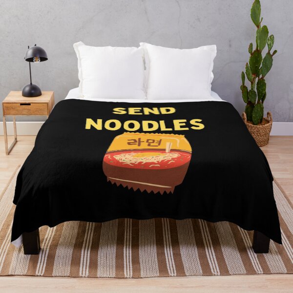 Item preview, Send Noodles Funny Quote Saying Yellow Box Korean Ramen food Digital Illustration designed and sold by conceptDVS.