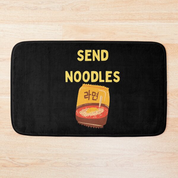 Item preview, Send Noodles Funny Quote Saying Yellow Box Korean Ramen food Digital Illustration designed and sold by conceptDVS.