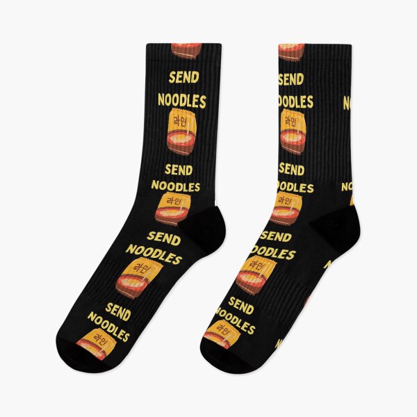 Item preview, Send Noodles Funny Quote Saying Yellow Box Korean Ramen food Digital Illustration designed and sold by conceptDVS.