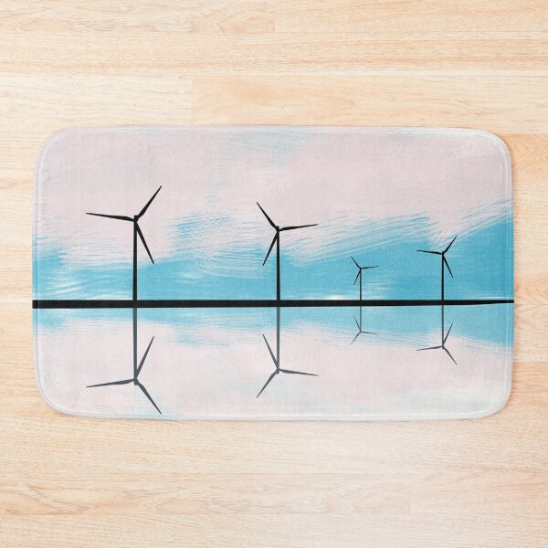 Item preview, Offshore Wind Turbines Landscape Illustration designed and sold by yappei.