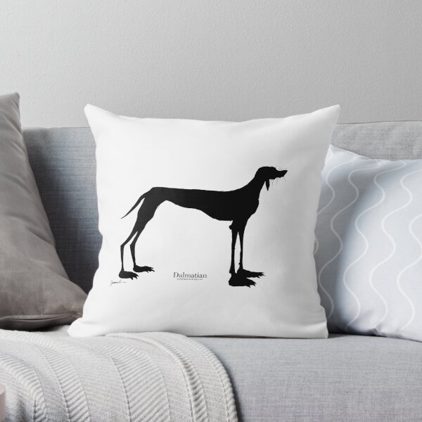 White Dalmatian Dog, tony fernandes Throw Pillow