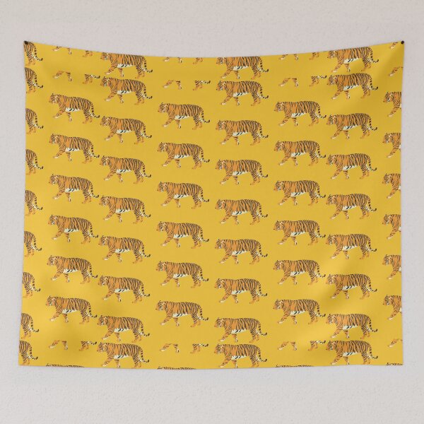 Item preview, Vibrant yellow walking calm tiger pattern gift designs designed and sold by Michael Schmidt.