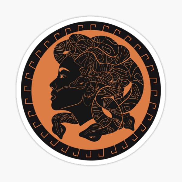 Medusa Greek Mythology - 3 Vinyl Sticker - for Car Laptop I-Pad Phone  Helmet Hard Hat - Waterproof Decal