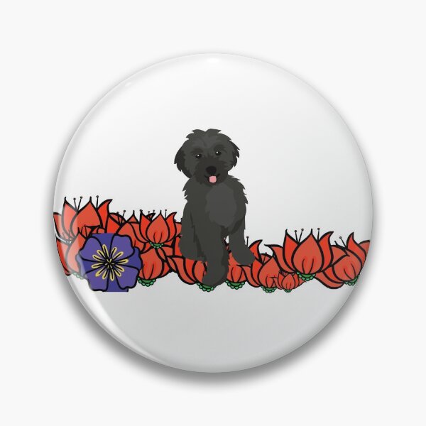 Item preview, Soulful Black dog on a Bed of Red Flowers designed and sold by Skyfarer.