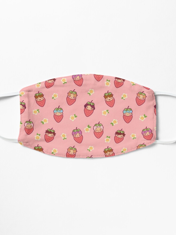 Alternate view of BTS Strawberry Patch PINK ~Masks~ Mask