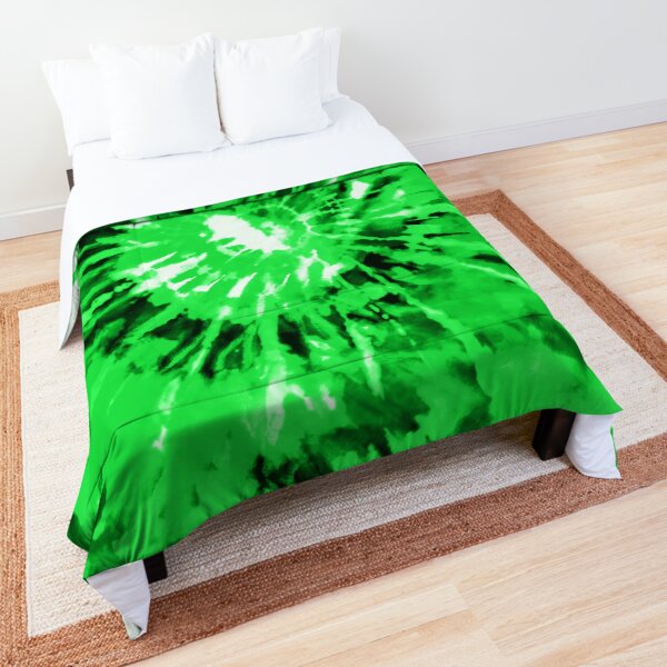 spiral green tie dye Comforter
