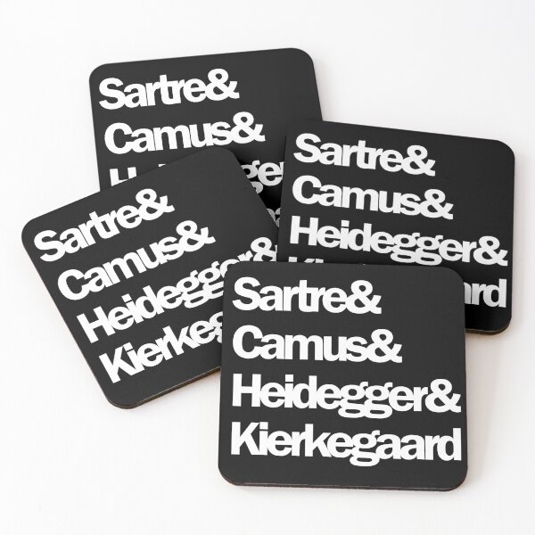 Item preview, Existentialist philosophers Sartre Camus Heidegger Kierkegaard designed and sold by ShuckedLondon.