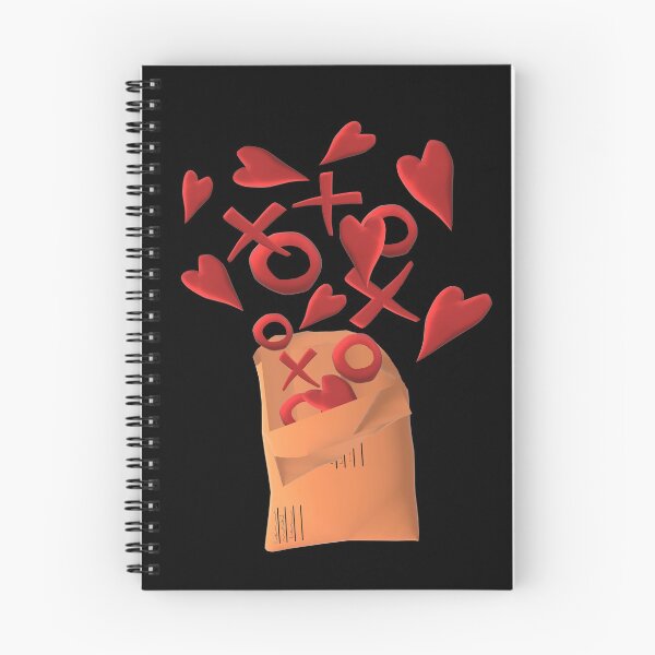 Item preview, Send Love. Happy Snail Mail Envelope with Hearts, X's and O's. (Black Background) designed and sold by ArtByLM.