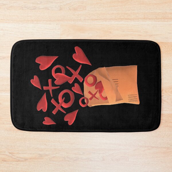 Item preview, Send Love. Happy Snail Mail Envelope with Hearts, X's and O's. (Black Background) designed and sold by ArtByLM.
