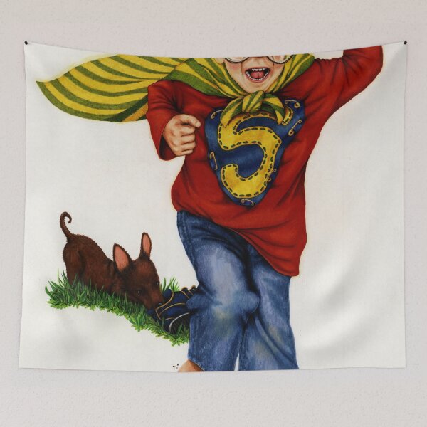 Item preview, Super Boy with Glasses and Cape Dog Design designed and sold by IndyOnly.