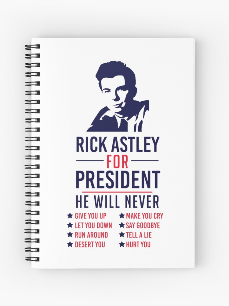 Rick Roll Your Friends! QR code that links to Rick Astley's “Never Gonna  Give You Up”  music video Spiral Notebook for Sale by ApexFibers