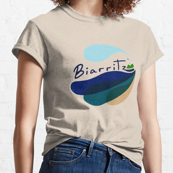 Logotipo de Biarritz | Plage du Miramar | Pays Basque Camiseta clásica