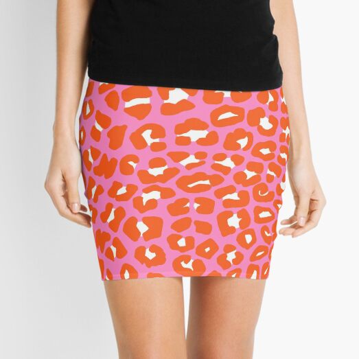 leopard print skirt orange