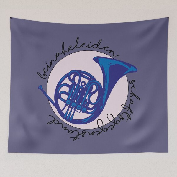 Item preview, blue french horn designed and sold by minkfloyd.