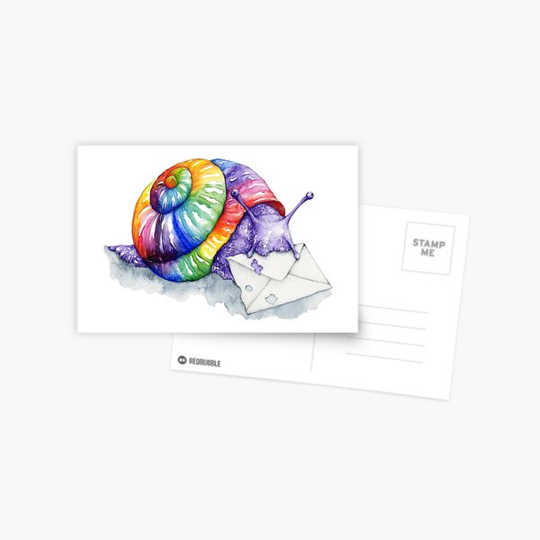 Rainbow Snail Mail Postcard