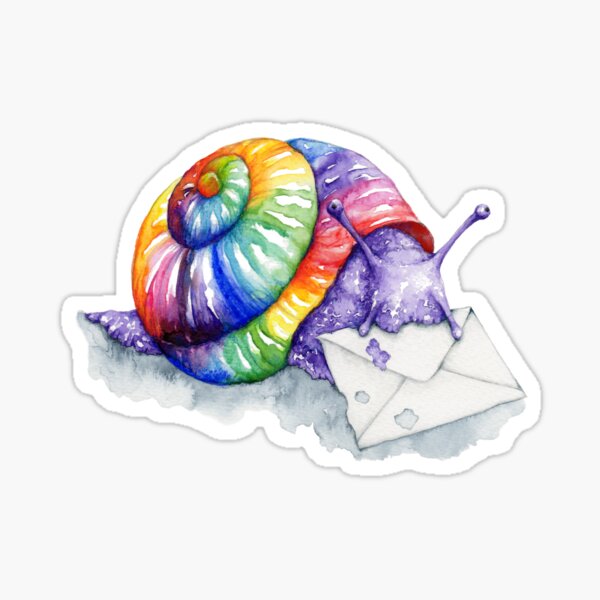 Rainbow Snail Mail Sticker