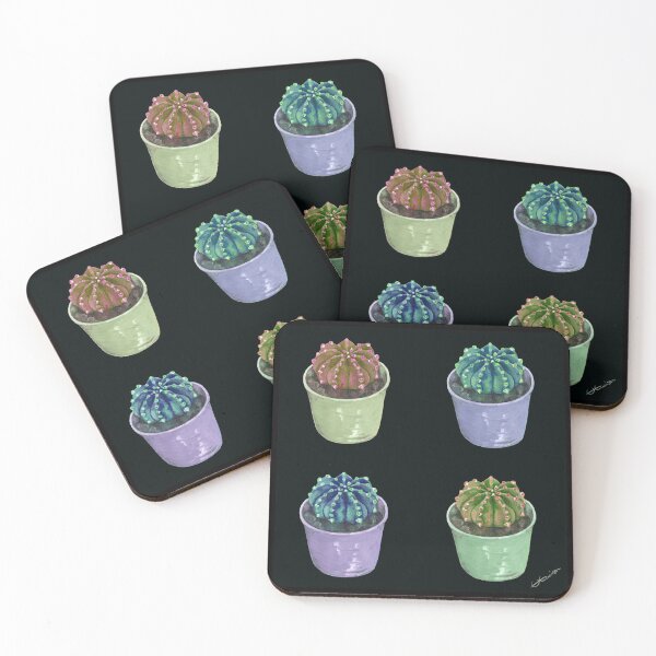Item preview, Dark Cacti Quartet designed and sold by ArtiesByEm.