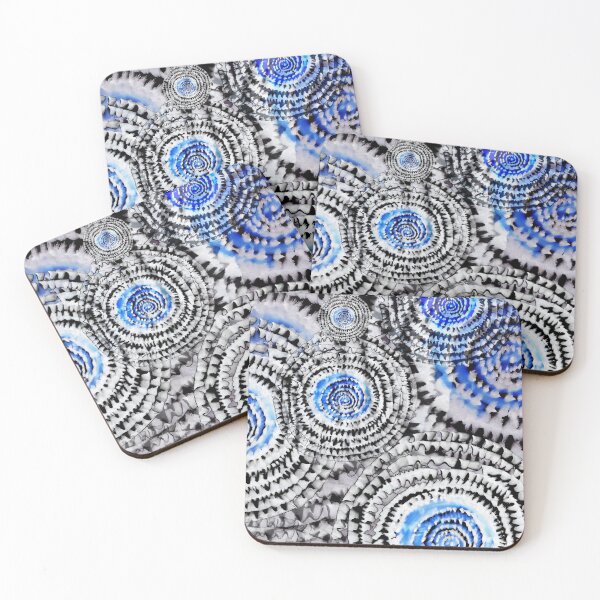 Item preview, Abstract Wheels in Blue, White and Black. designed and sold by FanitsaArt.
