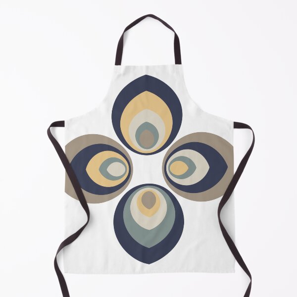 Item preview, Navy Beige Yellow Peacock Abstract Pattern designed and sold by candhdesigns.