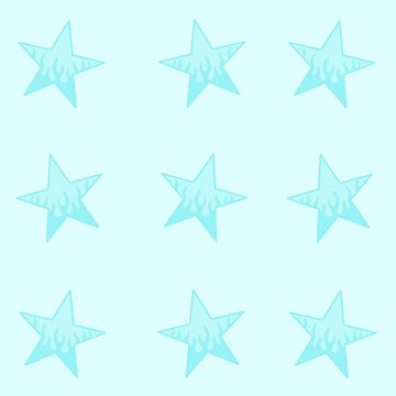 Artwork thumbnail, Pack of turquoise stars with cute flames by Pastel-PaletteD