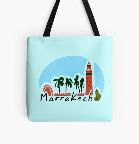 Logotipo de Marrakech | Marruecos Bolsa estampada de tela